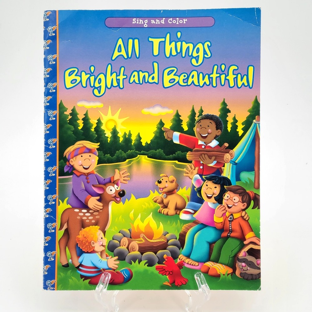 All Things Bright and Beautiful Sing and Color 2004 Kids' Book Unused U.S.A.